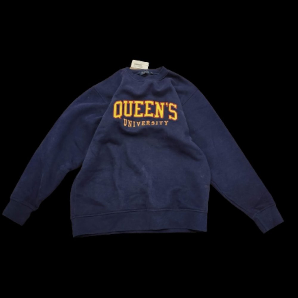 Queen's University Embroidered Sweater/Crewneck Men's Medium Navy Brand New